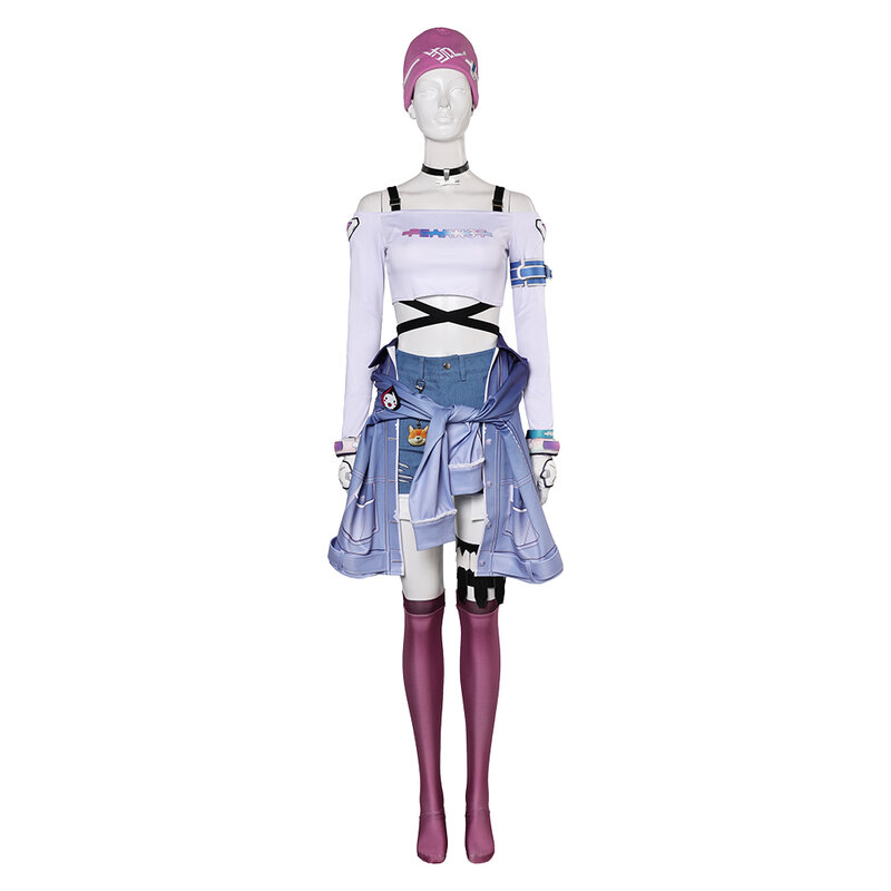Fantasie weibliche Jacke Kiriko Hut Cosplay Kostüm Spiel Ow Top Hosen Mantel Kappe Socken Outfit Halloween Karneval Party Rolle Anzug