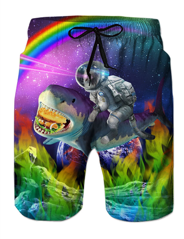 Funny Animal Dinosaur Beach Shorts Pants Men 3D Printing Surfing Board Shorts Summer Hawaii Swimsuit Swim Trunks Cool Ice Shorts