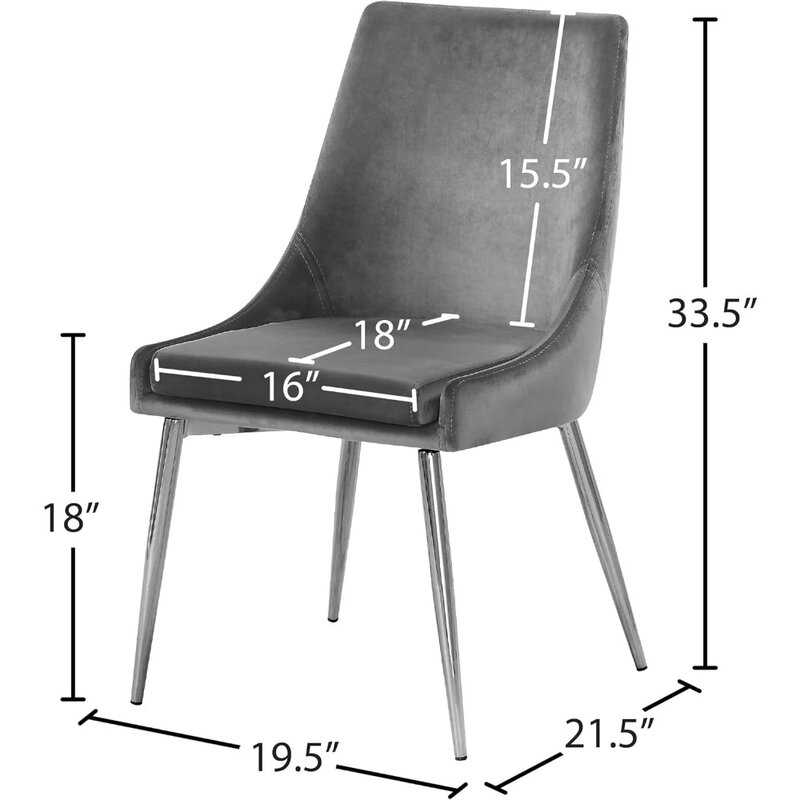 19.5 "W x 21.5" D x 33.5 "H ชุดเก้าอี้เก้าอี้ห้องอาหารรับประทานอาหาร2ชิ้นฟรีเฟอร์นิเจอร์บ้าน