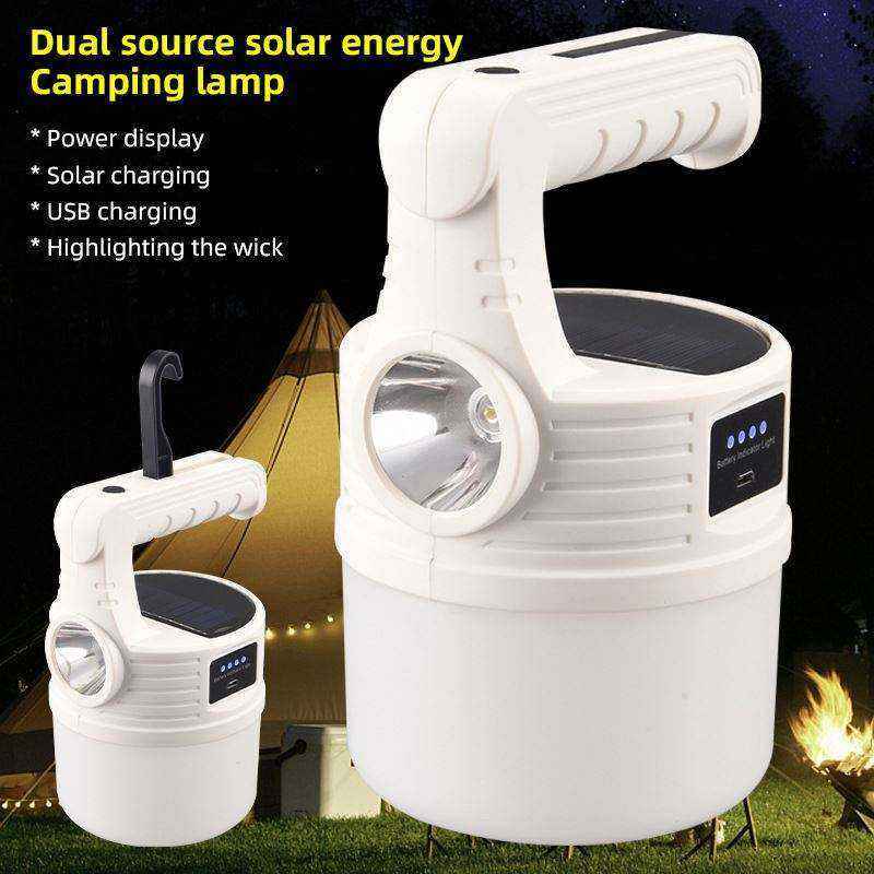 Toby's Portable Night Market Hanging Lantern Solar Camping Lights Tent Lamp USB Charge Bulb for BBQ Hiking Emergency Power Bank