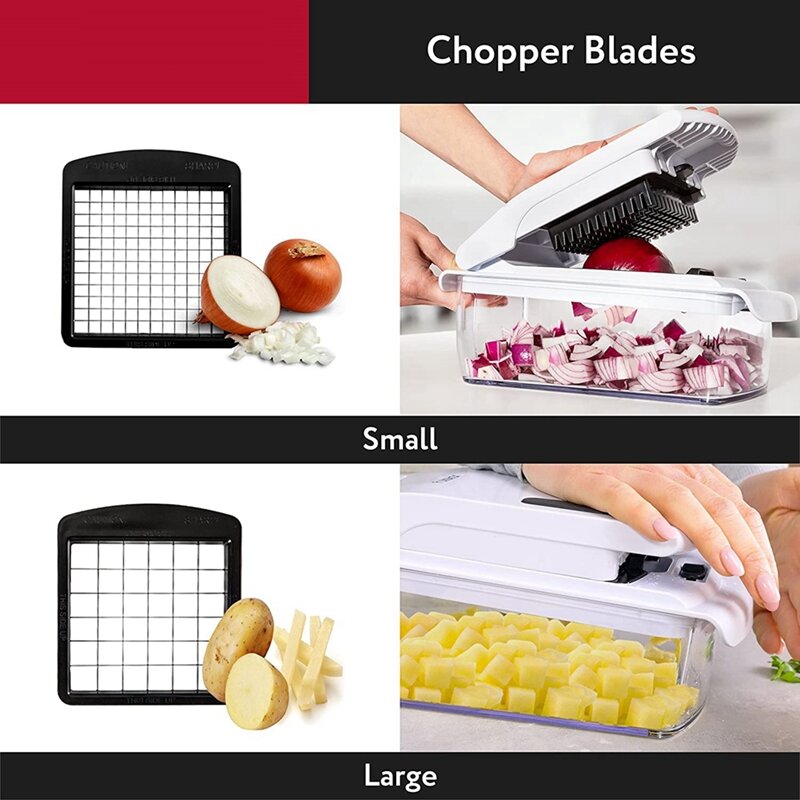 อเนกประสงค์ที่ตัดผัก Spiralizer เครื่องตัดผัก-หัวหอม Chopper กับคอนเทนเนอร์-Pro Chopper อาหาร