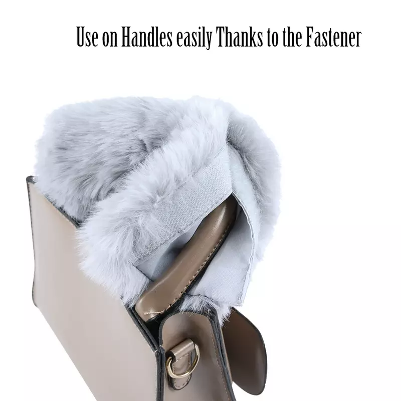 2024 New Arrivals 1 Pc Furry Fur Fastener Cover Straps for Bag Handle Women Shoulder Handbag Obag Accessories Winter Parts