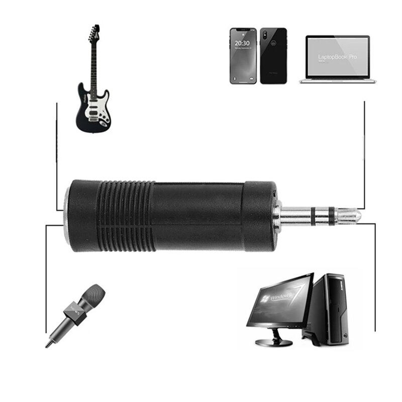 Adaptador de Audio para auriculares estéreo, Conector de micrófono, accesorios de transferencia de Audio, 3,5mm, hembra a 6,35mm, macho