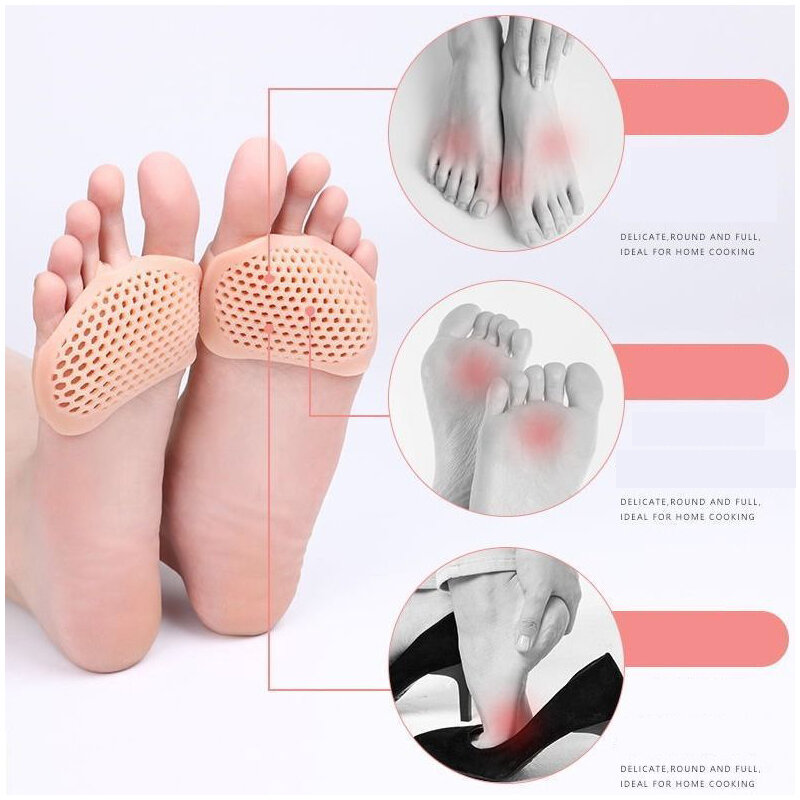 1 par Silicone Cuidados Com Os Pés Ante Pads Prevenção Da Dor Palmilha Mulheres Sapatos De Salto Alto Do Pé Blister Toes Inserir Almofada Alívio Da Dor