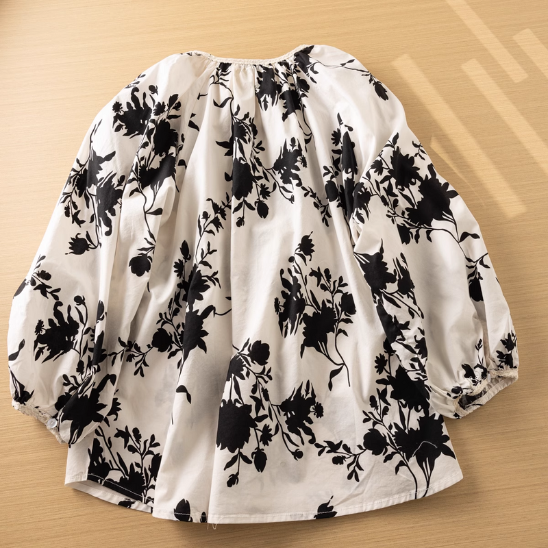 Camisas femininas boêmias com estampa floral, blusas elegantes, tops femininos vintage, roupas populares coreanas, jovens