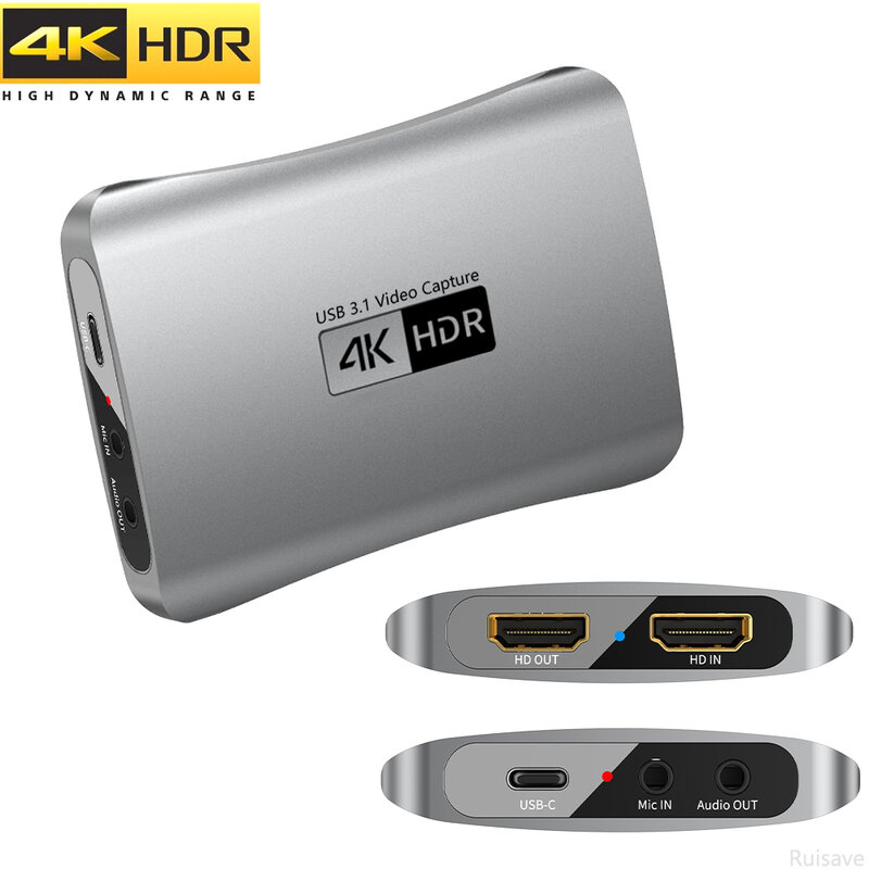 Ruiave-Dispositivos de captura de vídeo, grabación en 4K30, Look-out 4K60 HDR10, transmisión de latencia ultra baja para Nintendo Switch PS5/4 Xbox Series