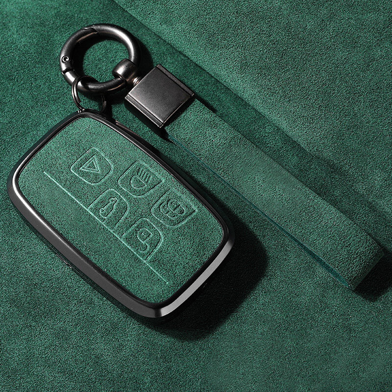 Porte-clés en daim véritable, coque en fourrure, housse de protection pour clé de voiture Land Rover Range Rover Discovery Sport Freelander 4 3