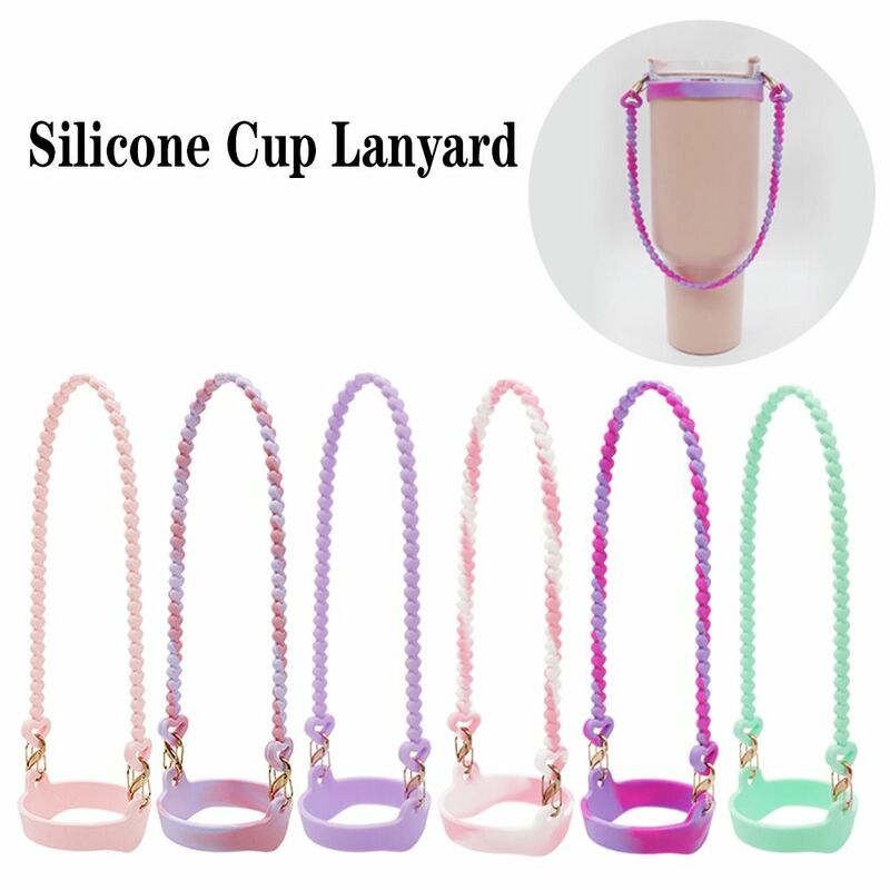 Silicone Water Bottle Sling Carrier Holder Soft Anti-slip Water Bottle Handle with Strap Water Bottle Lanyard for Stanley Cup