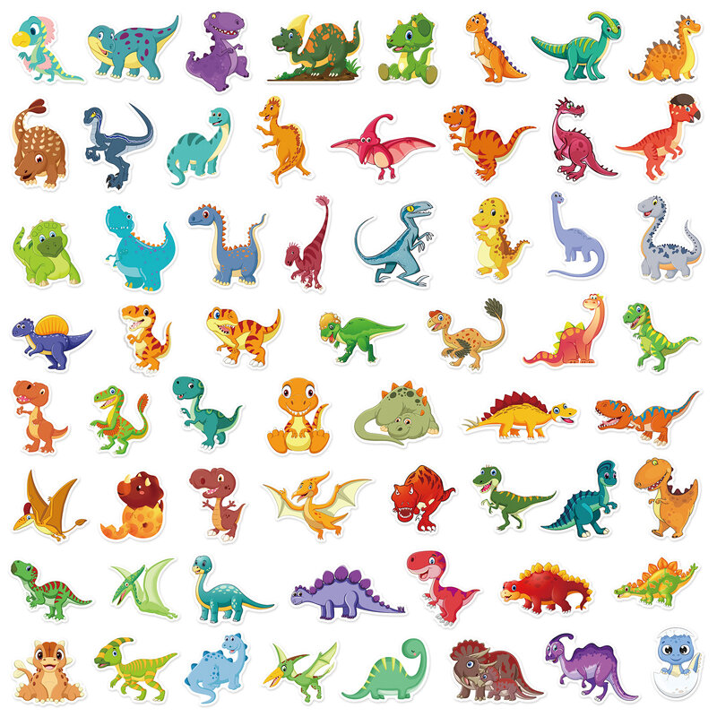 60Pcs Cartoon Dinosaur Series Graffiti Stickers Suitable for Laptop Helmets Desktop Decoration DIY Stickers Toys Wholesale