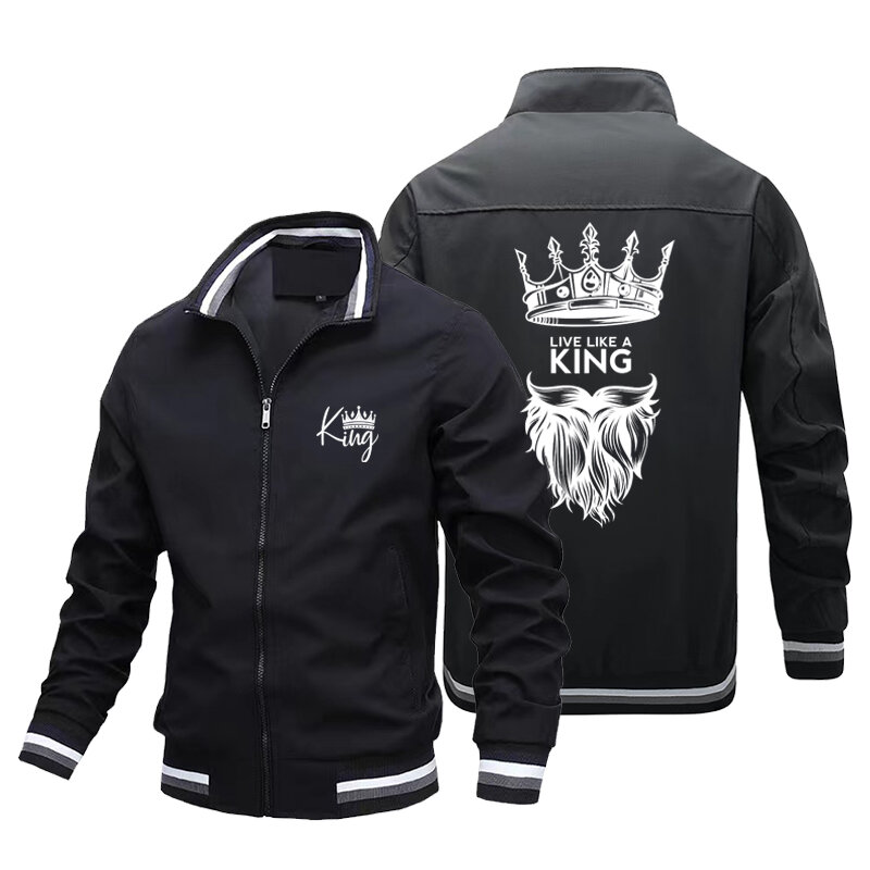 Мужская бейсбольная куртка King's Crown, уличная дорожная легкая дышащая куртка с принтом, для баскетбола, осень