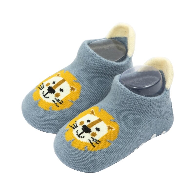 Meias chão para bebês com desenho animado, meias pré-walker neutras gênero infantil, meias algodão para bebês, meias