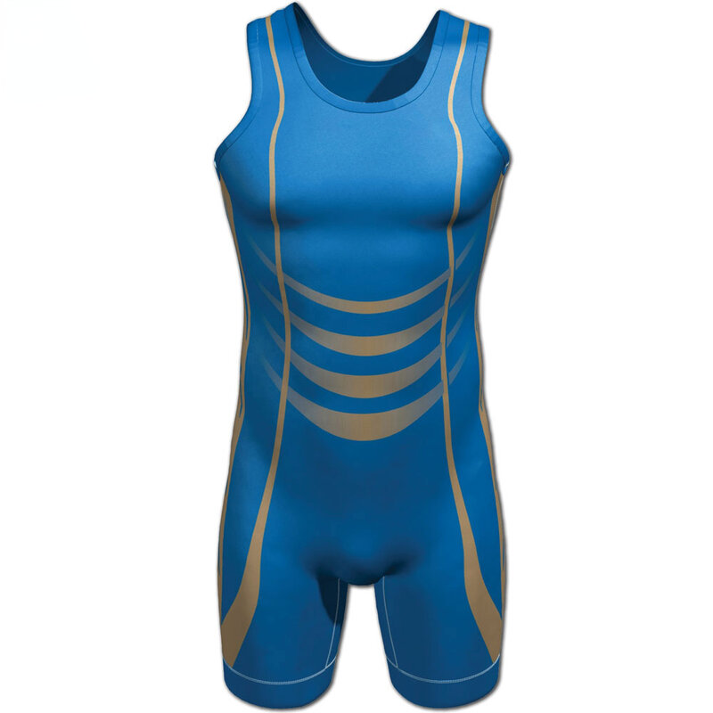 Bodysuit Singlet Gulat Pakaian Dalam Leotard Pakaian Dalam Olahraga Tanpa Lengan Triathlon PowerLifting Pakaian Renang Lari Skinsuit