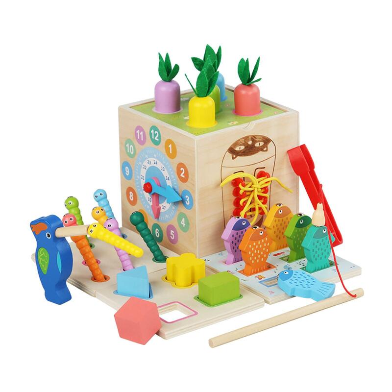 8 w 1 drewniane zestaw do gry zabawki edukacyjne zabawki rozwojowe drewniane zabawki dla dzieci Montessori dla dzieci w wieku 1 2 3 dzieci prezent urodzinowy dla chłopców dziewcząt