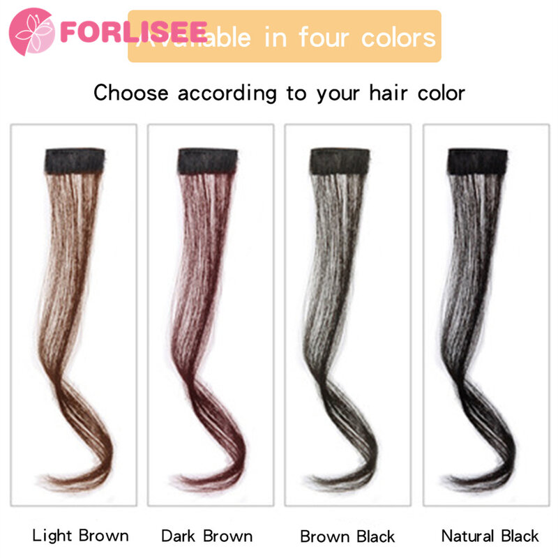FORLISEE Synthetic Dragon Whisker Bangs Wig Female Natural Forehead Fake Bangs No Trace Side Hair Clip Head Curtain Wig Piece