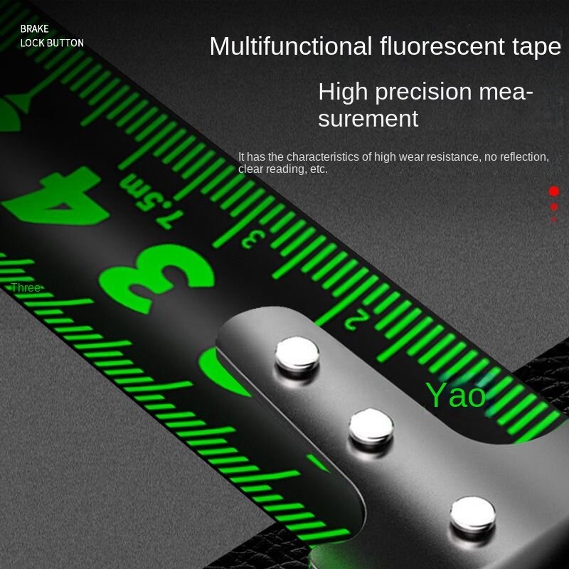 High precision tape measure, fluorescent tape measure, 5-meter-7.5-meter-wide 10 rust proof box measure, meter scale for constru