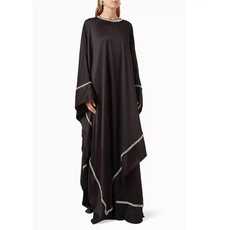 Robe de Rhà col rond pour femme, manches longues, longueur au sol, soirée de mariage formelle, quelle que soit l'Arabie
