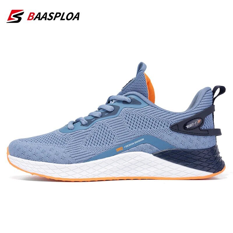 Baasplloa รองเท้าผ้าใบลำลองสำหรับผู้ชาย, รองเท้ากีฬาน้ำหนักเบาระบายอากาศตาข่ายรองเท้าวิ่ง gratis ongkir กันลื่น