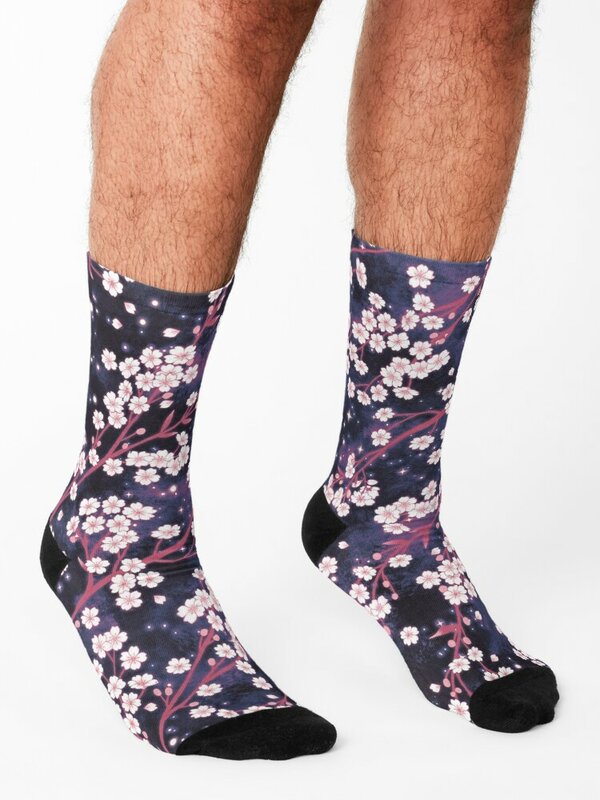 Носки для тенниса с рисунком звезды сакуры Галактики, рождественский подарок, новогодние носки для женщин и мужчин