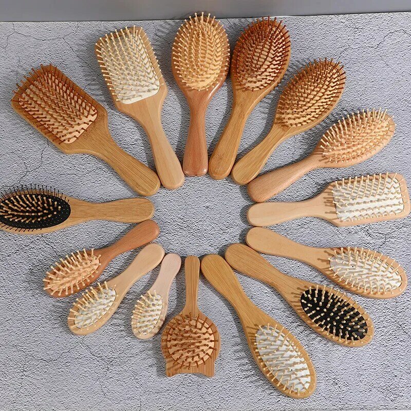Wood Comb Professional Air Cushion Hair Loss Massage Brush Hairbrush Comb Scalp Hair Care Healthy Bamboo Comb