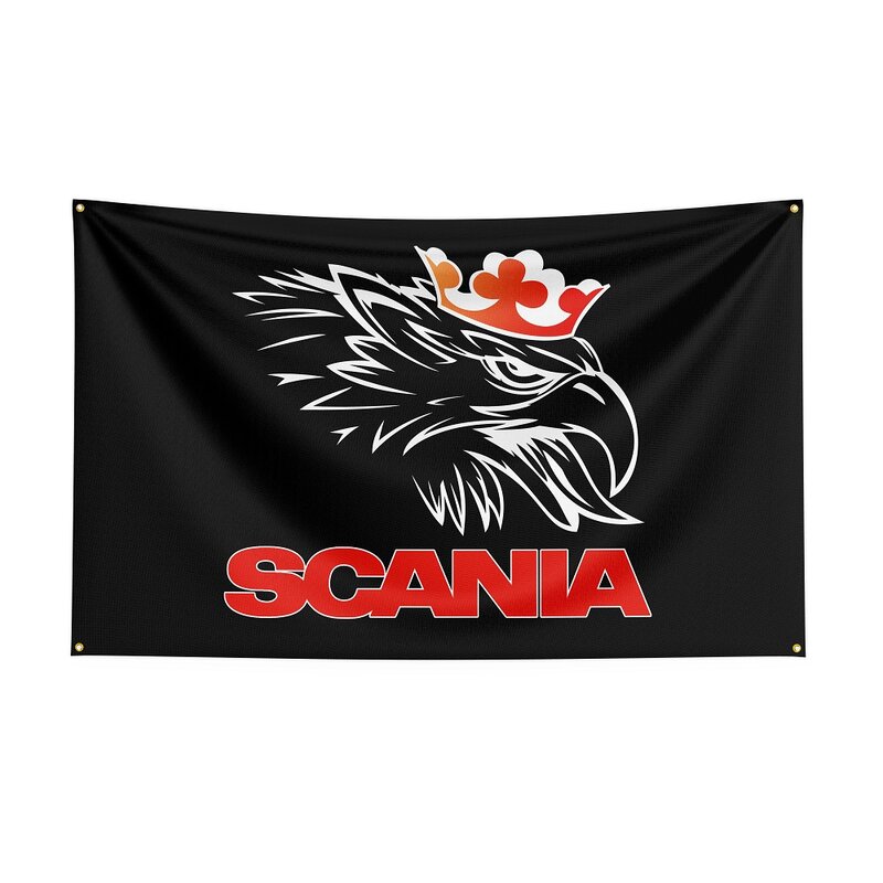 Spanduk Poliester Bendera Mobil Scania 3X5 Fts untuk Dekorasi