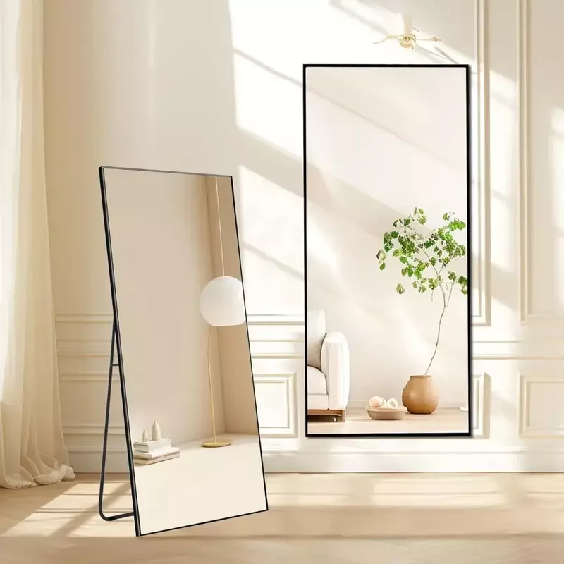 Полноразмерное зеркало 65 х22 дюйма, зеркало от пола до потолка с современным дизайном, полноразмерное зеркало для ванной комнаты, гардероба, прихожей