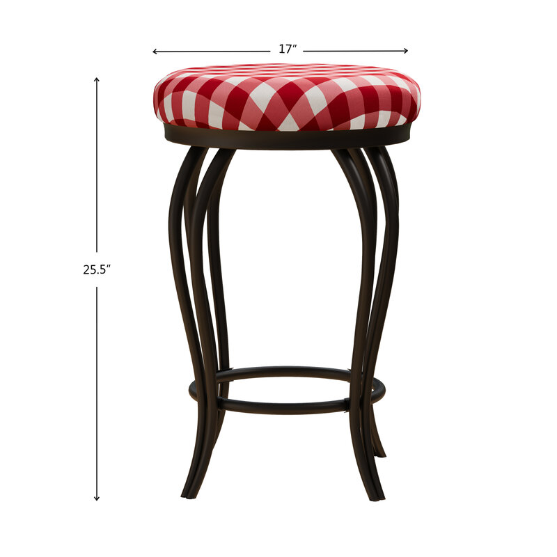 Country Style Industrial Set of 2 Bar Chairs with Footrest, Easy to Assemble 25.5In Counter Bar Stools for Indoor Bar Dining Kit