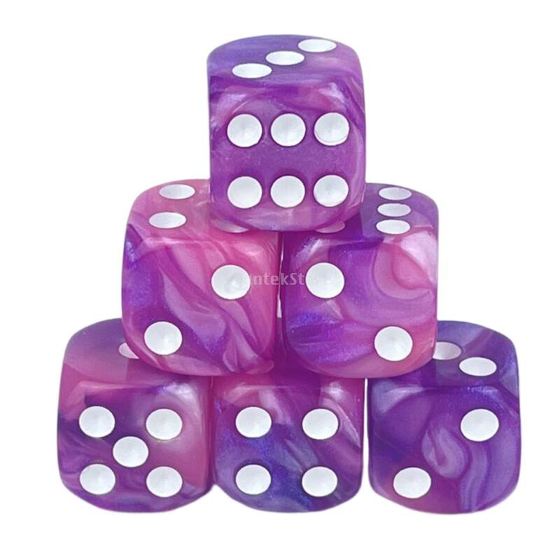 Multi-Side Dices Set para Role Playing Table Board Games, Math Teaching Aids para DND e RPG, 6 Sided Dice, 10Pcs