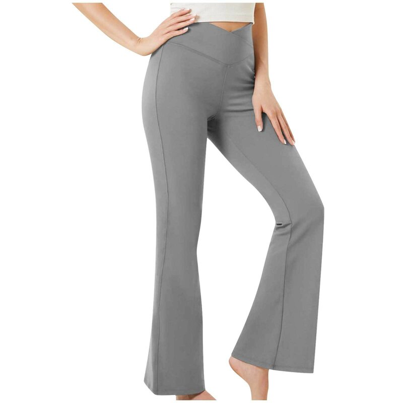 Pantalones elásticos ajustados para mujer, calzas de Yoga para Fitness, informales, lisas, de cintura alta, para gimnasio, que combinan con todo