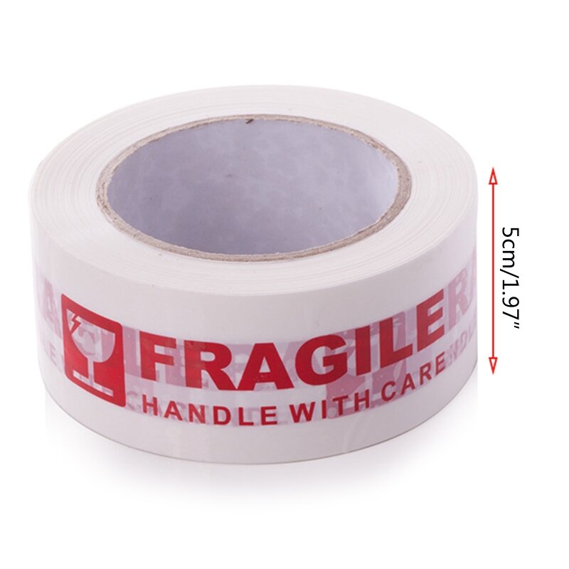 Weißes und rotes fragiles Verpackungsband „Griff mit Care Bopp“-Versandwarnaufkleber, 100 m x 50 mm