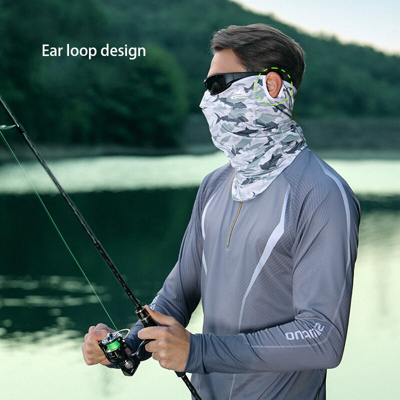 B104 Summer Outdoor Sunscreen Fishing Face Mask protezione del collo maschera da ciclismo da uomo maschera traspirante in seta di ghiaccio fascia magica