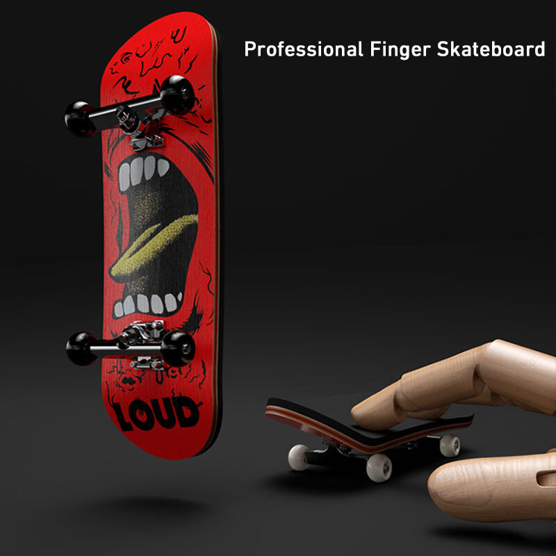 Papan Skate jari profesional kayu mainan DIY skateboard Park Tech bagian dek Stunt braket logam bantalan roda Tabletop mainan hadiah