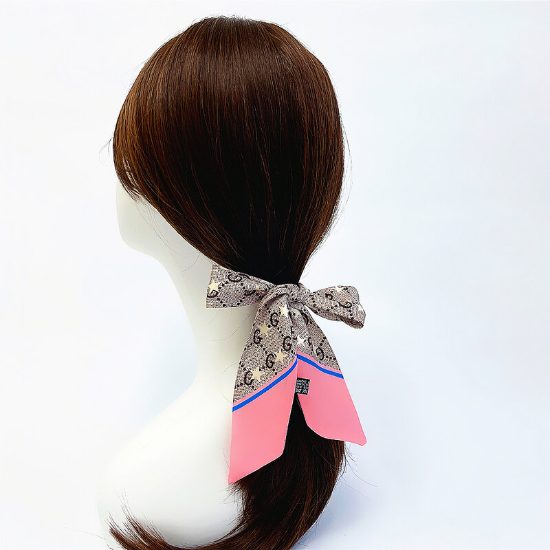 Korean Summer New Luxurious Check Female Decoration Twill Long Ribbon Binding Bag Silk Ribbon Hair Belt Hot Selling Small Scarf