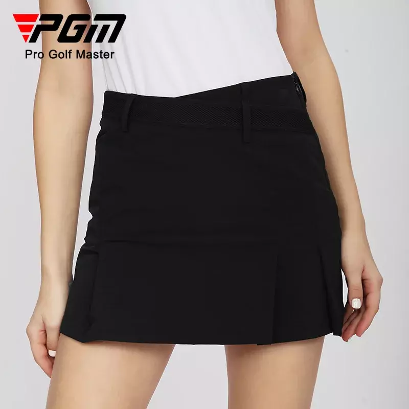 PGM-女性用伸縮性ハーフラインゴルフスカート、通気性ストラップレギンス、速乾性ウェア、サマーウェア、qz086