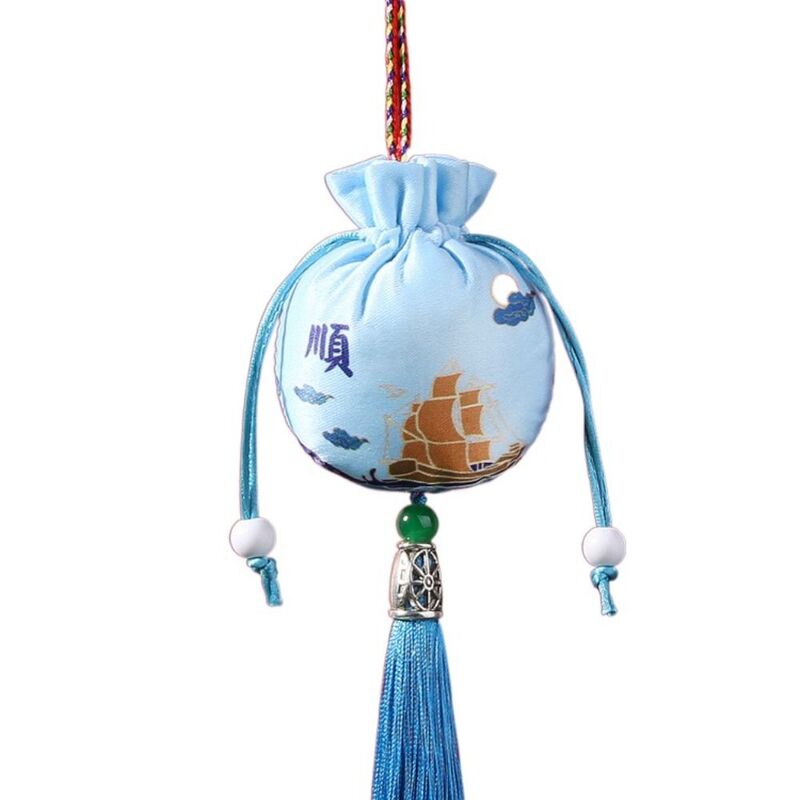 Saquinho de borla estilo chinês para mulheres e crianças, bolsa pequena lisa, pescoço pendurado, embalagem de jóias, pingente, decoração do quarto