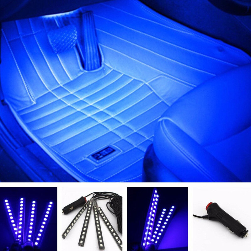 Auto Innen 48 LED 4 in1 oder 2 in 1 Streifen Atmosphäre Dekorative Umgebungs Licht Flexible Für 12-24V