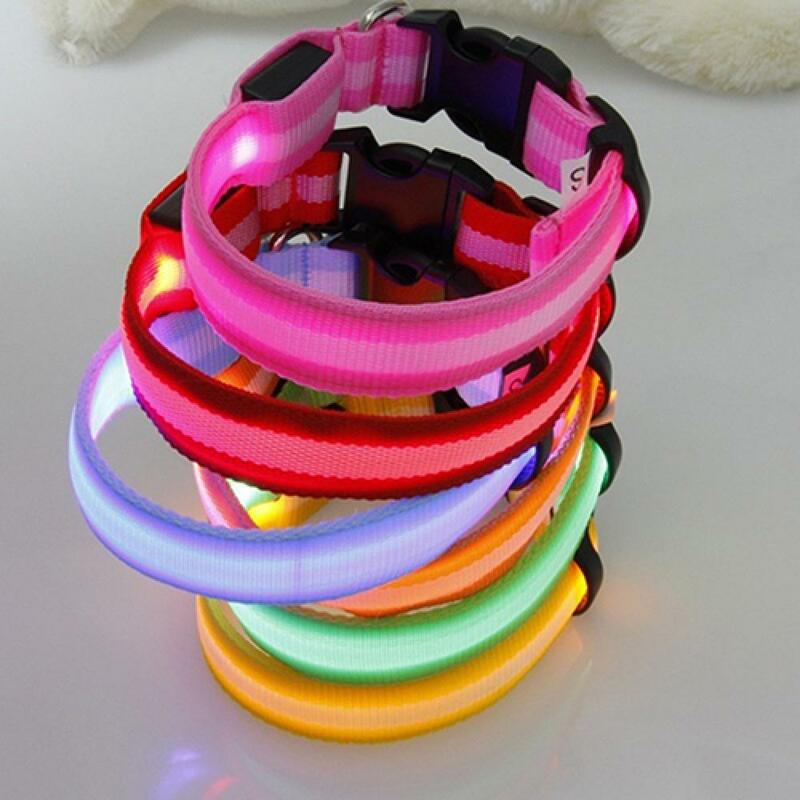 LED Dog Anti-lost Collar Glowing Luminous LED Light Pet Collar Collar For Small Medium Large Dogs Collars Leads Safety Necklace