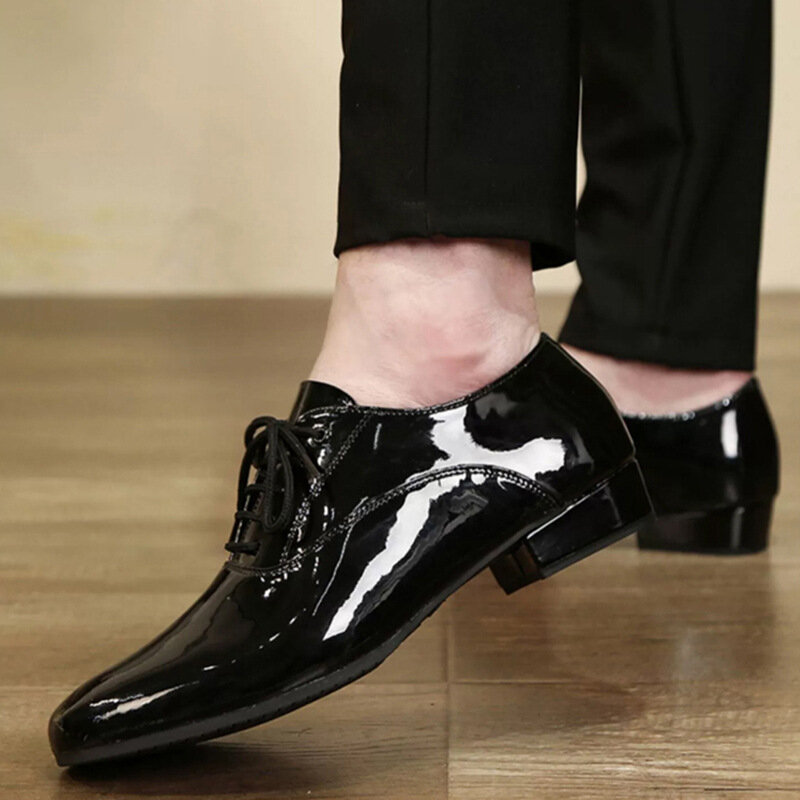 Zapatos de baile de cuero modernos para hombre, zapatos de baile latino, zapatos de salón