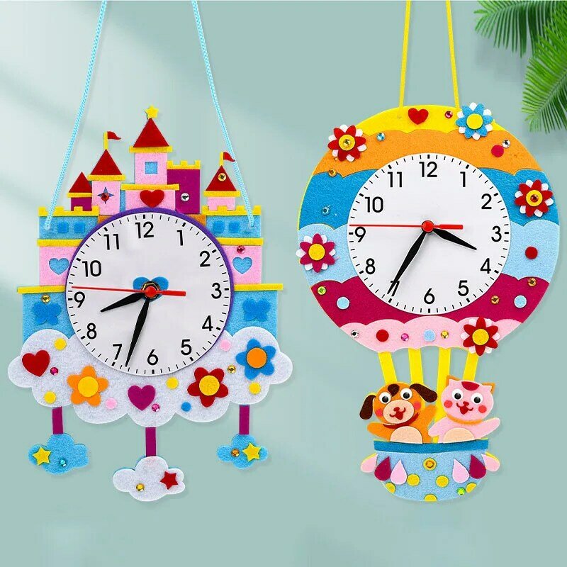 Baby fai da te orologio giocattoli Montessori arti artigianato ora minuto secondo bambini cognizione orologi giocattoli per bambini regalo regali in età prescolare precoce