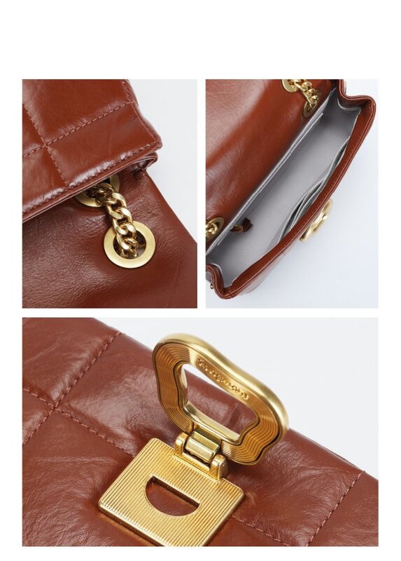 2024 Original Songmont Women's Medium Small Chocolate Bag Fashion  Handbags Chain Personality Shoulder Bag Women's Crossbody Bag
