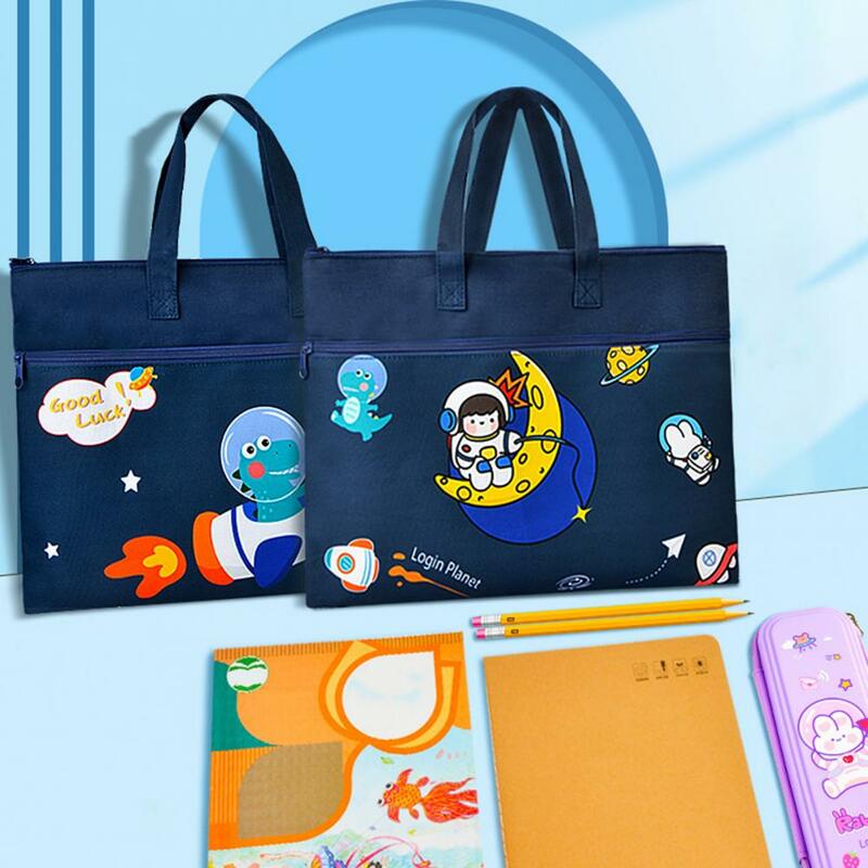 Stationery Tote Bag  Convenient Waterproof Wear-resistant  Boys Girls Cartoon Canvas Handbag for School