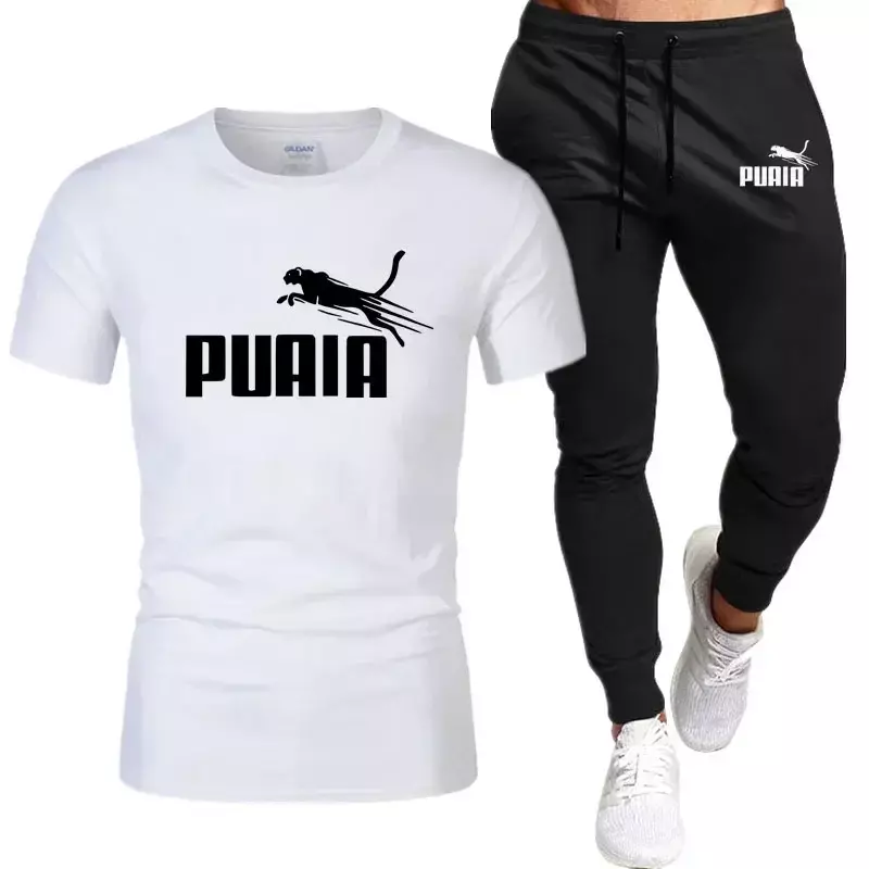 New Men's Casual 2024 Summer New Men's Casual Plus Size Short sleeved T-shirt Set Two Pieces High Quality Fashion Running Casual