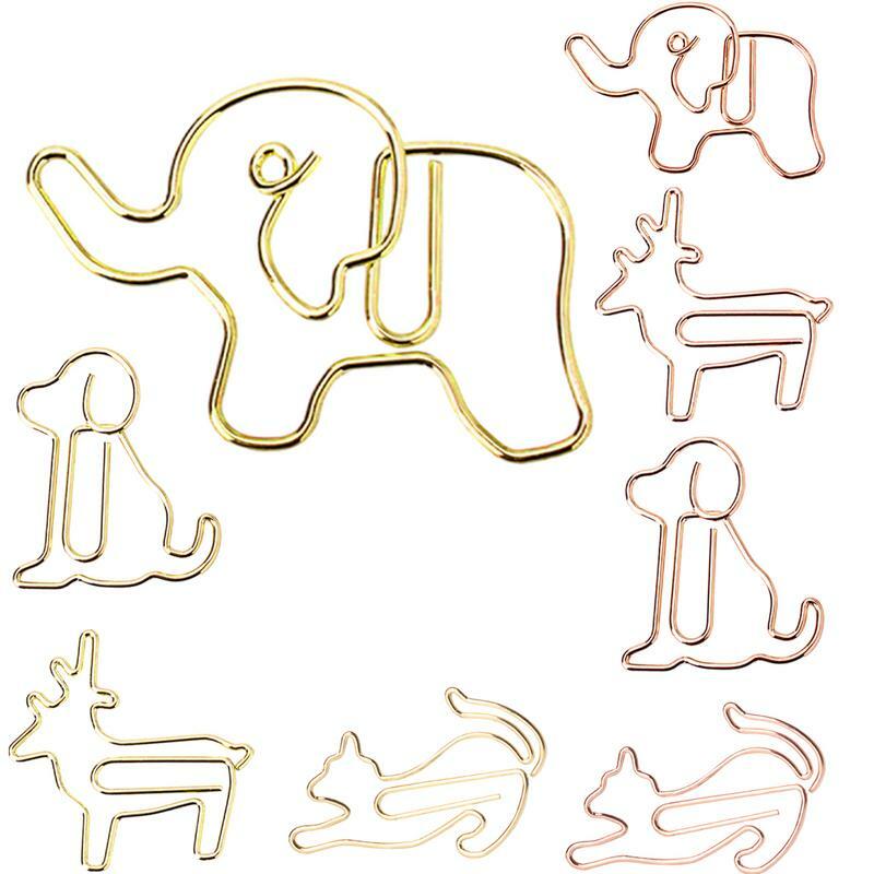 1pcs Creative Bookmark Clips Lovely Dog Shaped Paper Clips Office Supplies Metal Bookmark Cute Paper Pin Planner Accessories