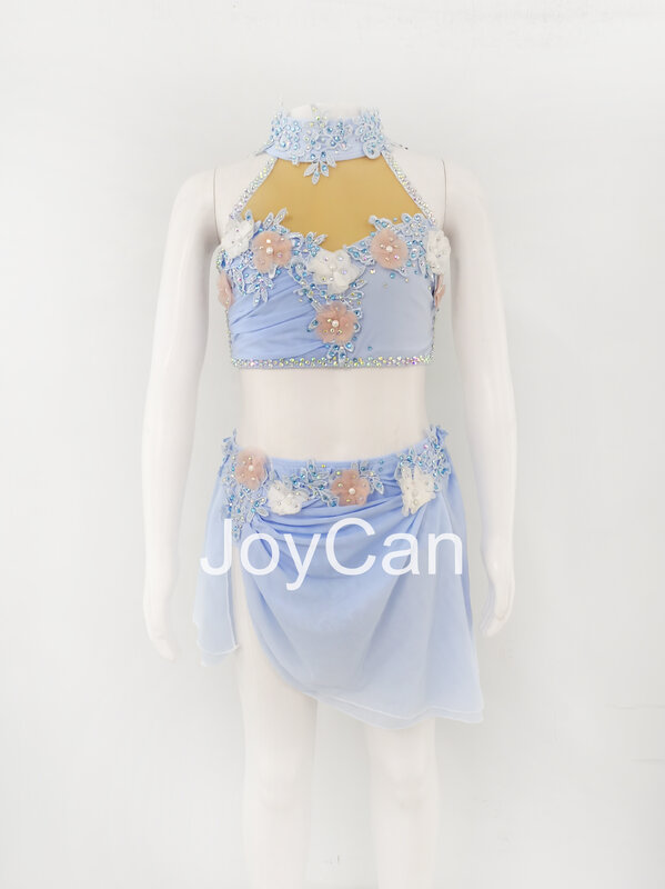 Joycan-女の子、ポールダンスウェア、パフォーマンストレーニングのためのスリターンブルージャズダンスドレス