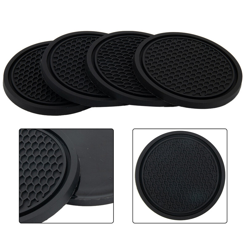 Brand New High Quality Practical To Use Easy To Clean Car Coasters Universal Anti-Slip Black Fit For: Car/Home