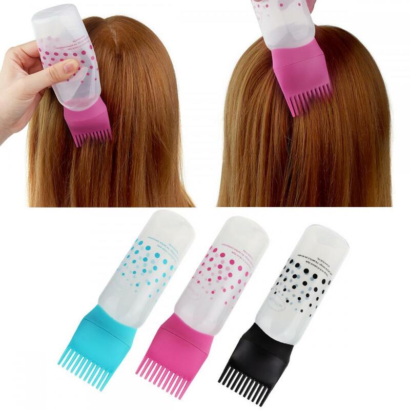 Plastic Shampoo Bottle Oil Comb Dispensing Applicator Bottles 3 Colors Big Capacity Salon Hair Coloring Hair Styling Accessories