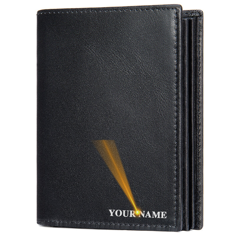 Wallet Credit Card For Men Genuine Leather Coin Money Pocket Short Classic Black Purse Photo Passwork Holder Husband Gift