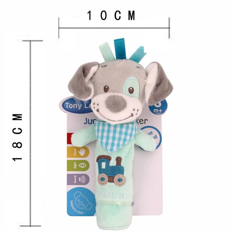 Baby Rattles Ring Bell Infant Cartoon Animal Rattle Cute Plush Animal Hand Bells Newborn Early Educational Doll Toys