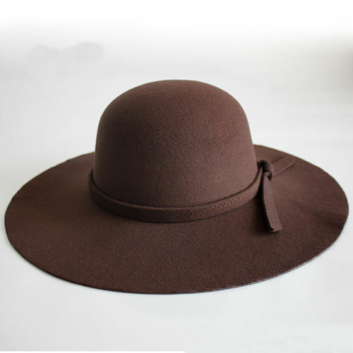Sombrero de ala ancha con lazo para mujer, sombrero de campana de ala ancha, de fieltro de lana, Estilo Vintage, ideal para vacaciones al aire libre, 2022