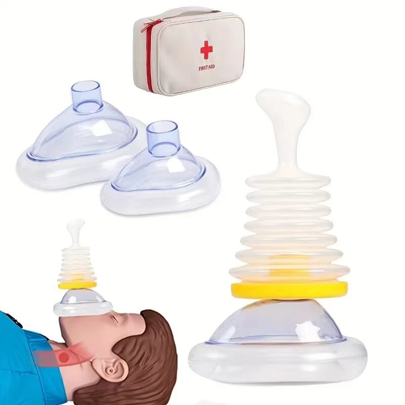 Kit penyelamatan Choking pertolongan pertama dengan tas, perangkat Choking dewasa & anak-anak masker Anti kekurangan napas, perangkat Dobeiziter rumah penyelamatan sederhana