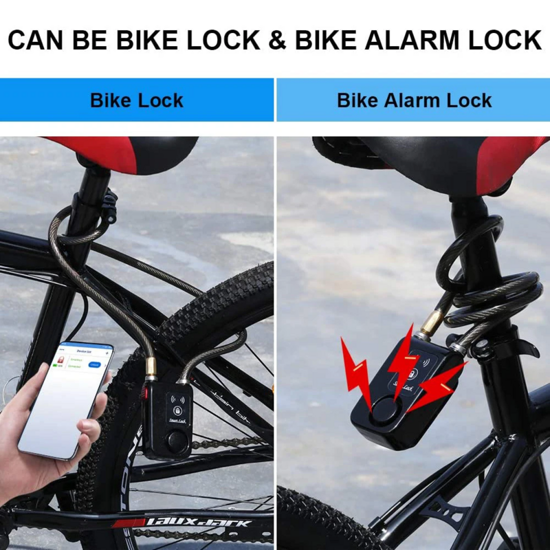 Camluxy Bluetooth Fietsslot Alarm 110db Security Smart Bike Alarm Lock Systeem Anti-Diefstal Trillingen Alarm Voor Fiets Motorfiets